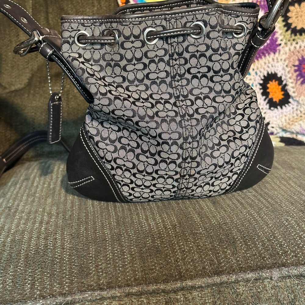 Y2K Vintage Coach Drawstring Crossbody - Picture 2 of 5